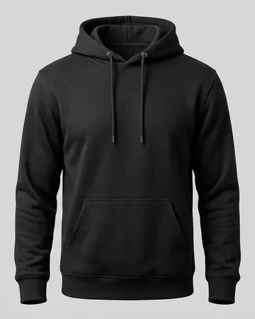 Graphic Print Hoodie, a black hoodie, front view